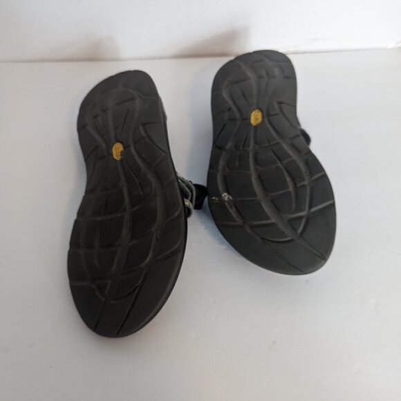 Chaco Thong Water Sandal Hike Arch Support Strappy Size 10 Grey White Pattern - Picture 5 of 7